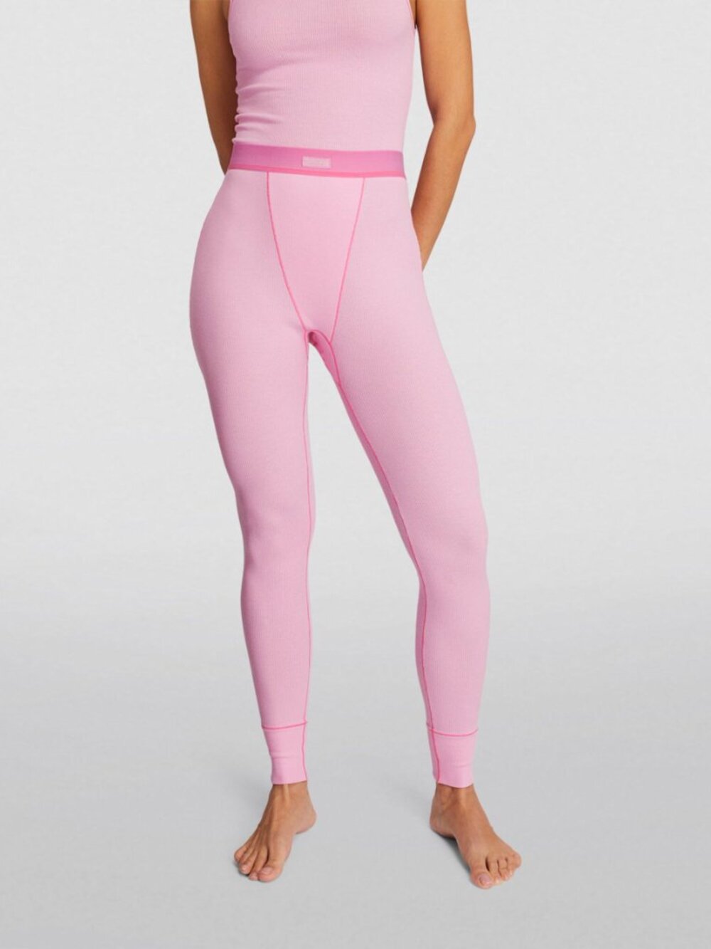 NWT SKIMS Cotton Rib Leggings in Bubblegum Pink